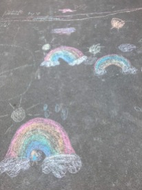 chalk drawings in the ground