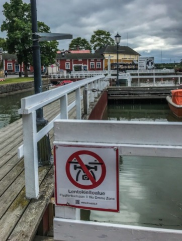 No drone zone in the metropolis of Naantali, population 19 200. (Want to know why? The President's official summer residence is located there.)
